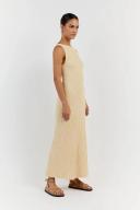 Ivy Sleeveless Midi Dress in Lemon Size XL by DISSH
