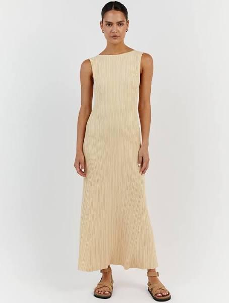 Ivy Sleeveless Midi Dress in Lemon Size XXL by DISSH