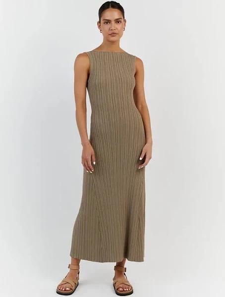 Ivy Sleeveless Midi Dress in Moss Size Small by DISSH
