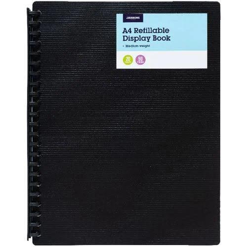 J.Burrows 20 Pocket Refillable Display Book Black