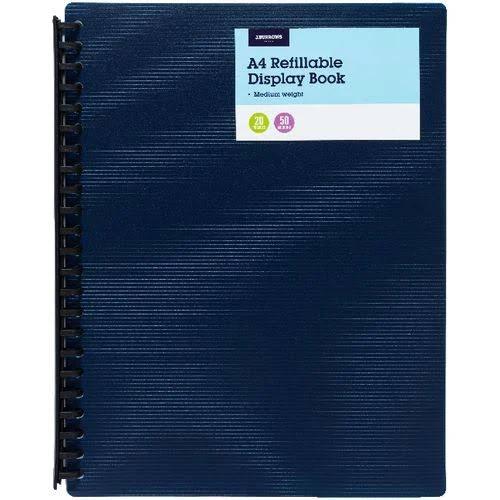 J.Burrows 20 Pocket Refillable Display Book Navy