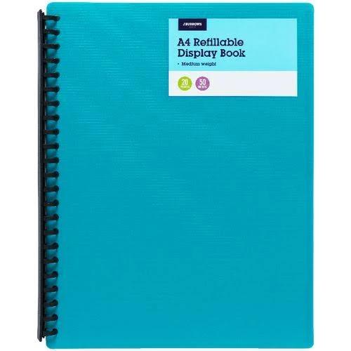 J.Burrows 20 Pocket Refillable Display Book Teal