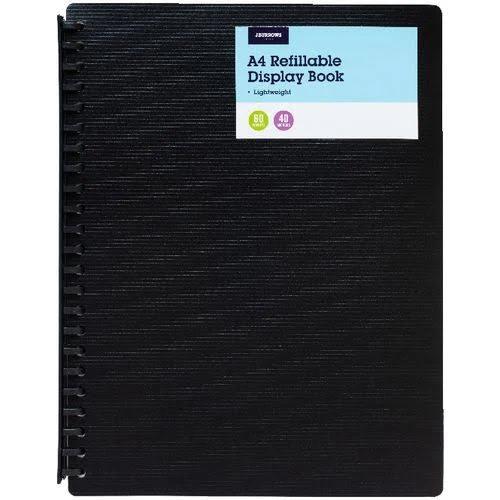 J.Burrows 60 Pocket Refillable Display Book Black