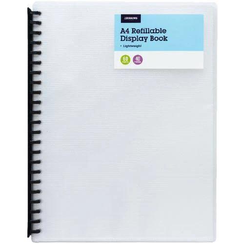 J.Burrows 60 Pocket Refillable Display Book Clear