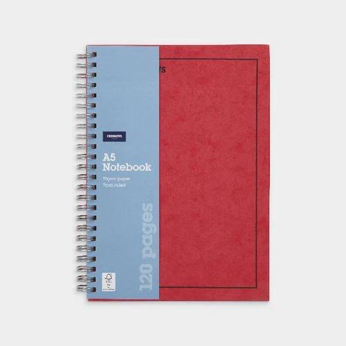J.Burrows A5 Hard Cover Pressboard Notebook Red