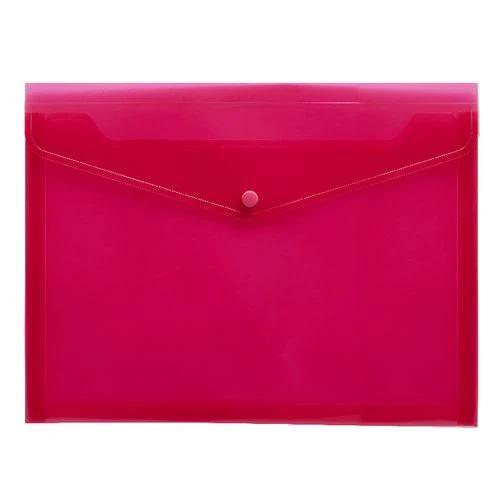 J.Burrows Document Wallet A4 Button Closure Pink