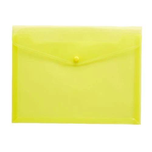 J.Burrows Document Wallet A4 Button Closure Yellow
