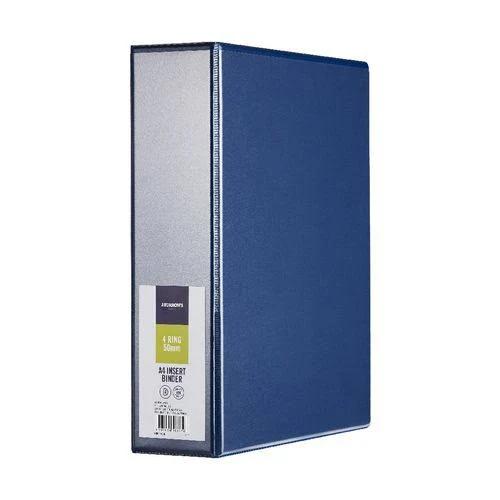 J.Burrows Insert Binder A4 4 D-Ring 50mm Blue