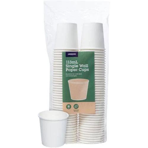 J.Burrows Single Wall Paper Cups 113 ml 800 Pack