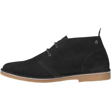 Jack And Jones Mens Cow Leather Desert Boots - Navy