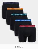 Jack & Jones 5 Pack Boxer Briefs in multi-Orange