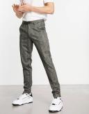 Jack & Jones Intelligence Marco Slim Fit Smart Pants in Brown Check