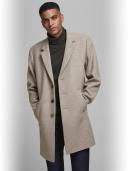 Jack & Jones Moulder Wool Coat in Greige Grey M