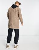 Jack & Jones Originals Wool Mix Long Coat in Beige check-Neutral