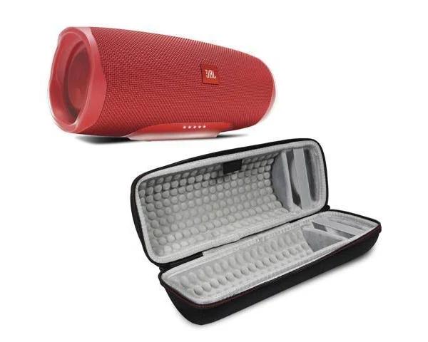 JBL Charge 4 Waterproof Wireless Bluetooth Speaker Bundle with Portable Hard Case - Red