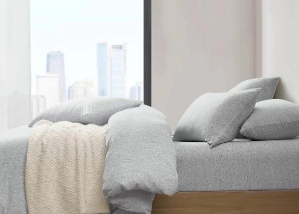 Jersey Fitted Sheet Grey [Size: King Single Bed]