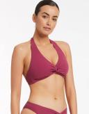 Jets Jetset Twist Front Bikini Bottom , Orchid , Size 14