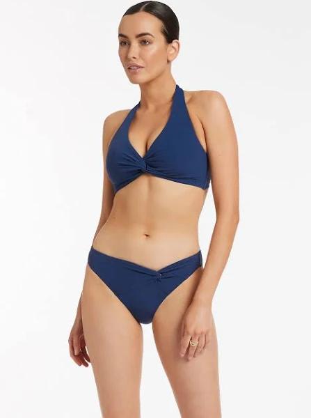Jets Jetset Twist Front Bikini Bottom , Pacific Blue , Size 14