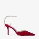 Jimmy Choo Saeda 85 Velvet Pumps - Red - 36,5