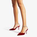 Jimmy Choo Saeda 85 Velvet Pumps - Red - 36,5