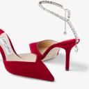 Jimmy Choo Saeda 85 Velvet Pumps - Red - 37