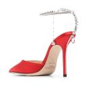 Jimmy Choo Saeda 85 Velvet Pumps - Red - 38,5