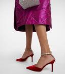 Jimmy Choo Saeda 85 Velvet Pumps - Red - 38,5