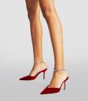 Jimmy Choo Saeda 85 Velvet Pumps - Red - 39