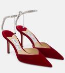 Jimmy Choo Saeda 85 Velvet Pumps - Red - 39