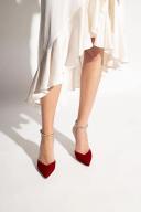 Jimmy Choo Saeda 85 Velvet Pumps - Red - 39