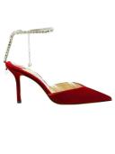 Jimmy Choo Saeda 85 Velvet Pumps - Red - 39