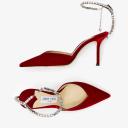 Jimmy Choo Saeda 85 Velvet Pumps - Red - 40