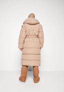 Jjxx Longline Puffer Coat With Tie Waist in beige-Neutral