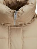 Jjxx Longline Puffer Coat With Tie Waist in beige-Neutral