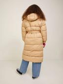 Jjxx Longline Puffer Coat With Tie Waist in beige-Neutral