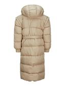 Jjxx Longline Puffer Coat With Tie Waist in beige-Neutral