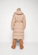 Jjxx Longline Puffer Coat With Tie Waist in beige-Neutral