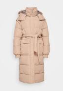 Jjxx Longline Puffer Coat With Tie Waist in beige-Neutral