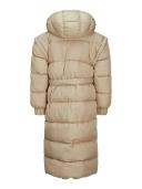 Jjxx Longline Puffer Coat With Tie Waist in beige-Neutral
