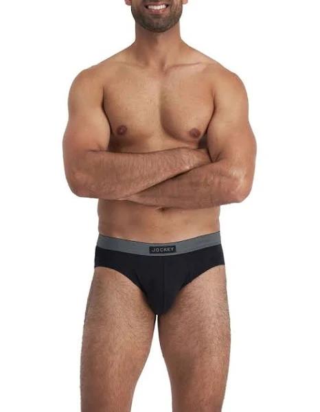 Jockey Comfort Classics Brief 3 Pack in Black XXL