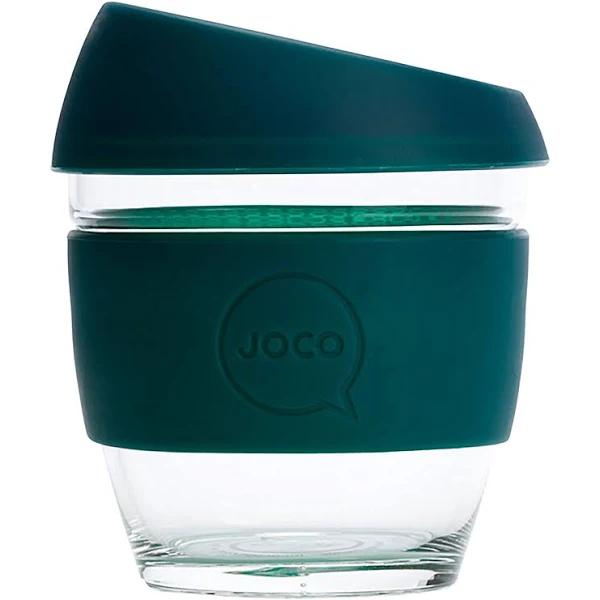 JOCO 8oz Glass Reusable Coffee Cup (Deep Teal)