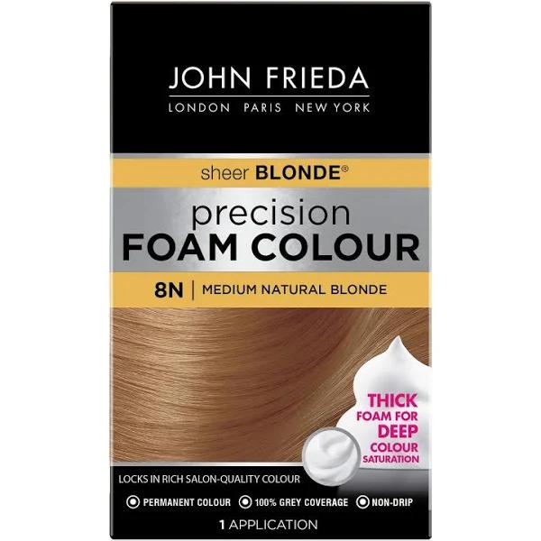 John Frieda Sheer Blonde Permanent Precision Hair Color Foam, 8N