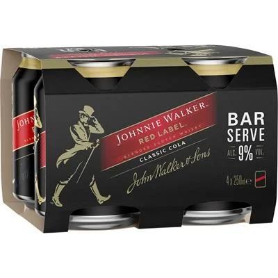 Johnnie Walker & Cola Bar Serve 9% Can 250ml