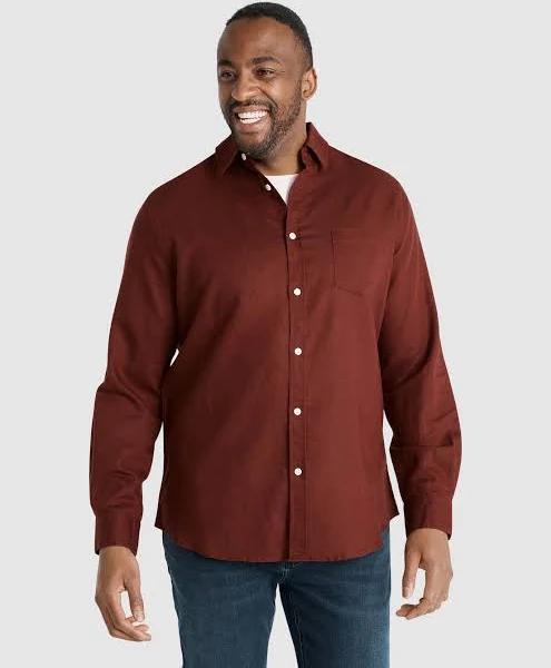 Johnny Bigg Anders Linen Shirt in Wine 9XL