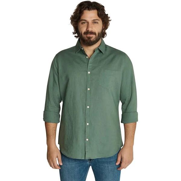 Johnny Bigg Anders Linen Shirt Moss 2XL