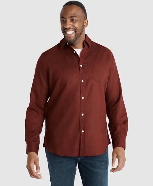 Johnny Bigg Anders Linen Shirt Wine 5XL