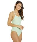 JOLYN Women's Brandon 2 Solid One Piece Swimsuit - Mint | Polyester - Swimoutlet.com