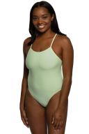 JOLYN Women's Brandon 2 Solid One Piece Swimsuit - Mint | Polyester - Swimoutlet.com