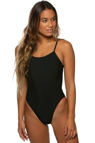 JOLYN Women's Jackson 4 Solid One Piece Swimsuit - Black | Polyester - Swimoutlet.com