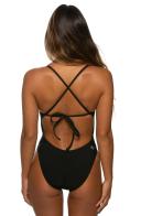 JOLYN Women's Jackson 4 Solid One Piece Swimsuit - Black | Polyester - Swimoutlet.com